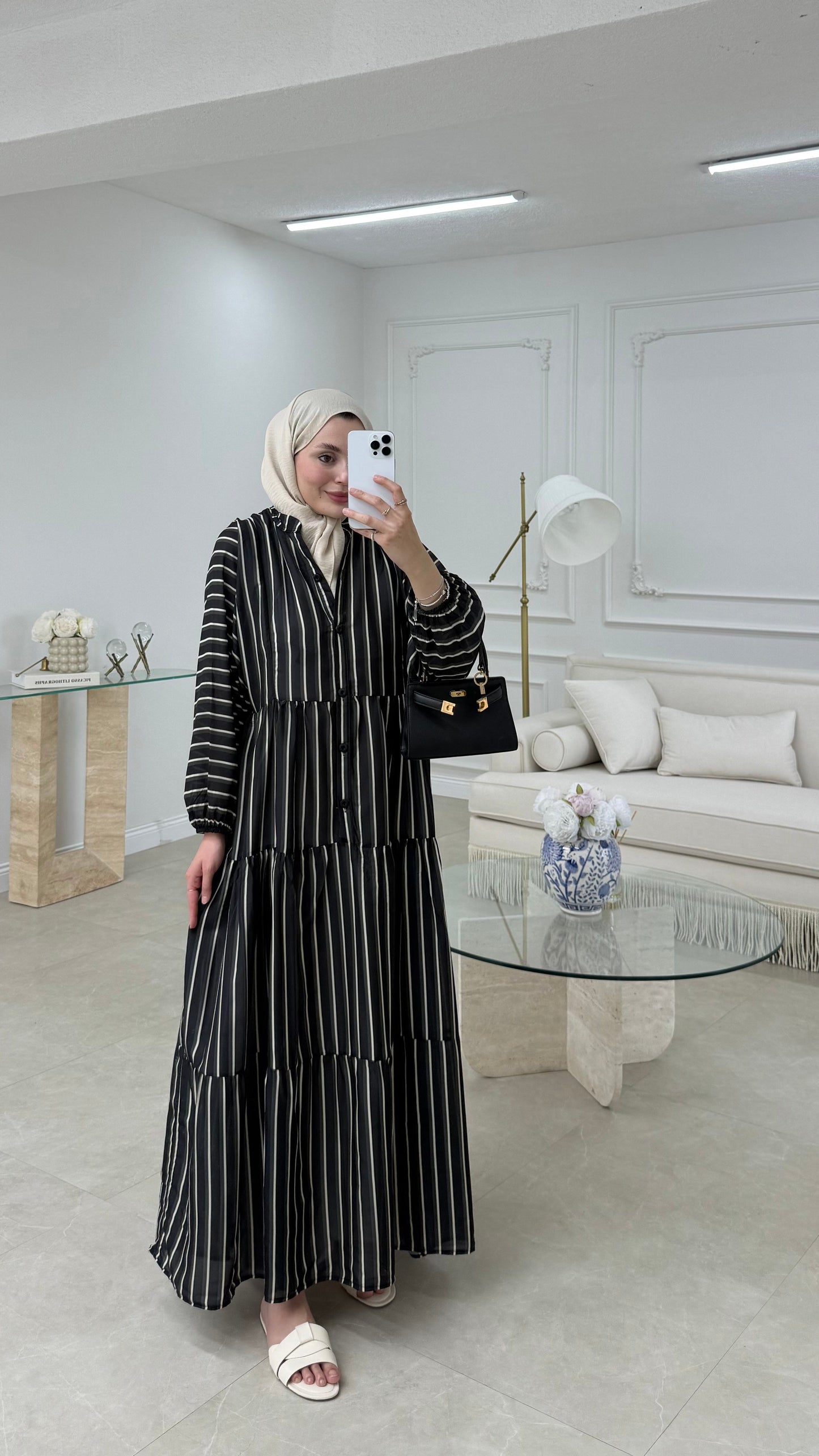 Striped boheme dress