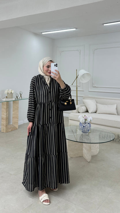 Striped boheme dress