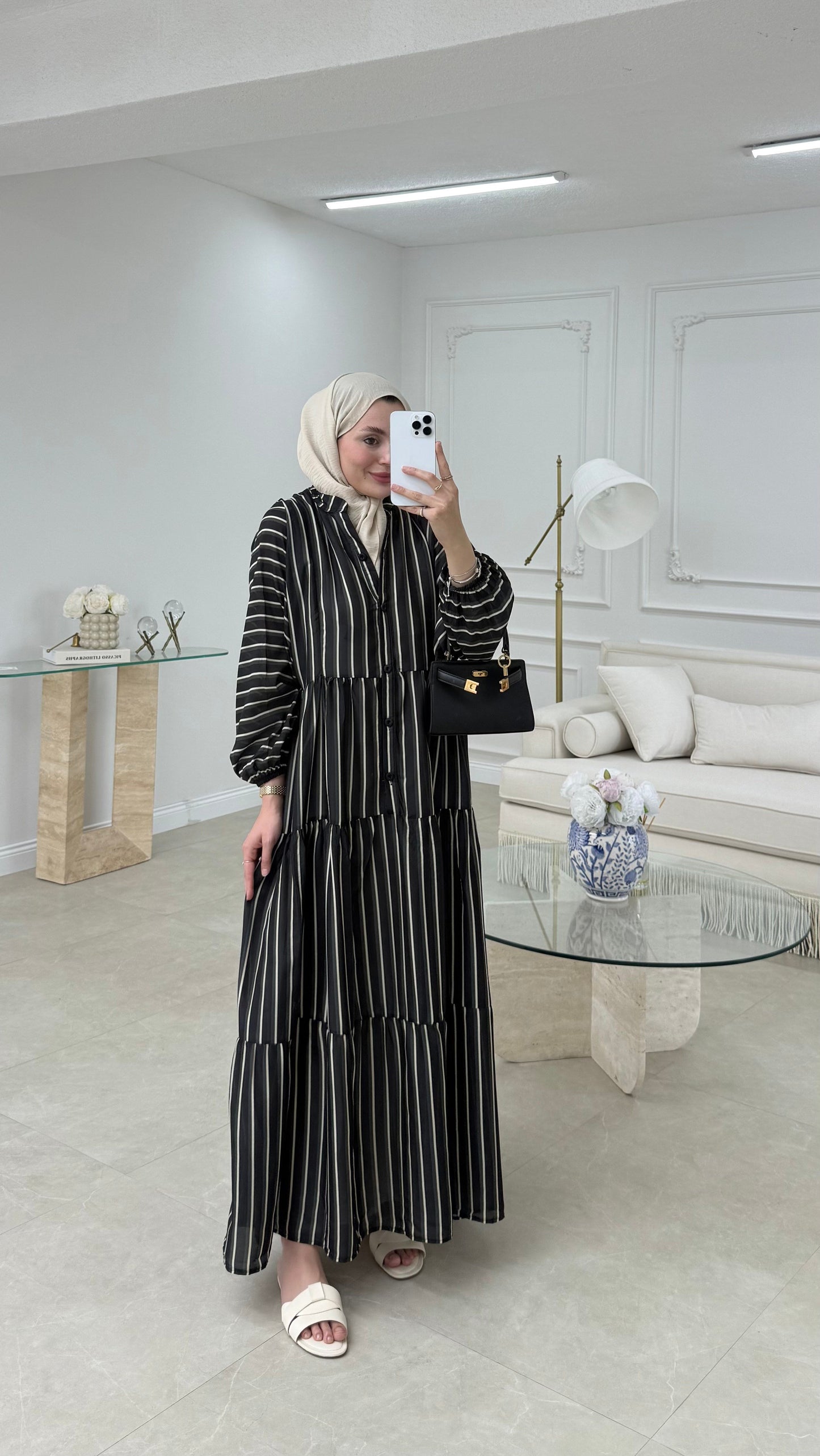 Striped boheme dress