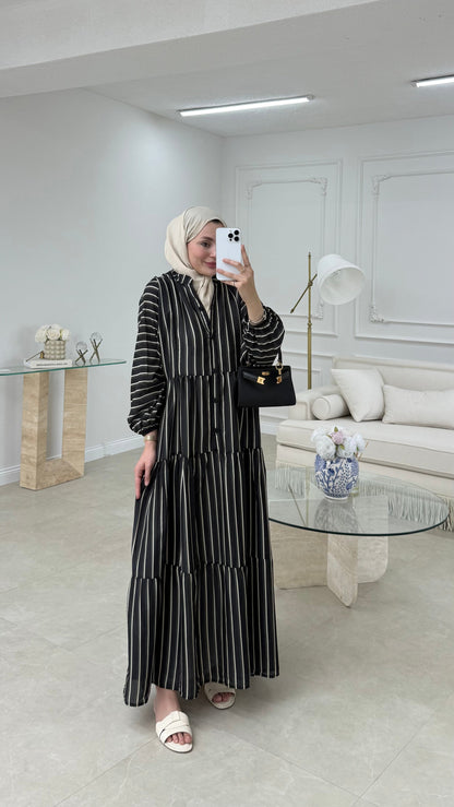 Striped boheme dress