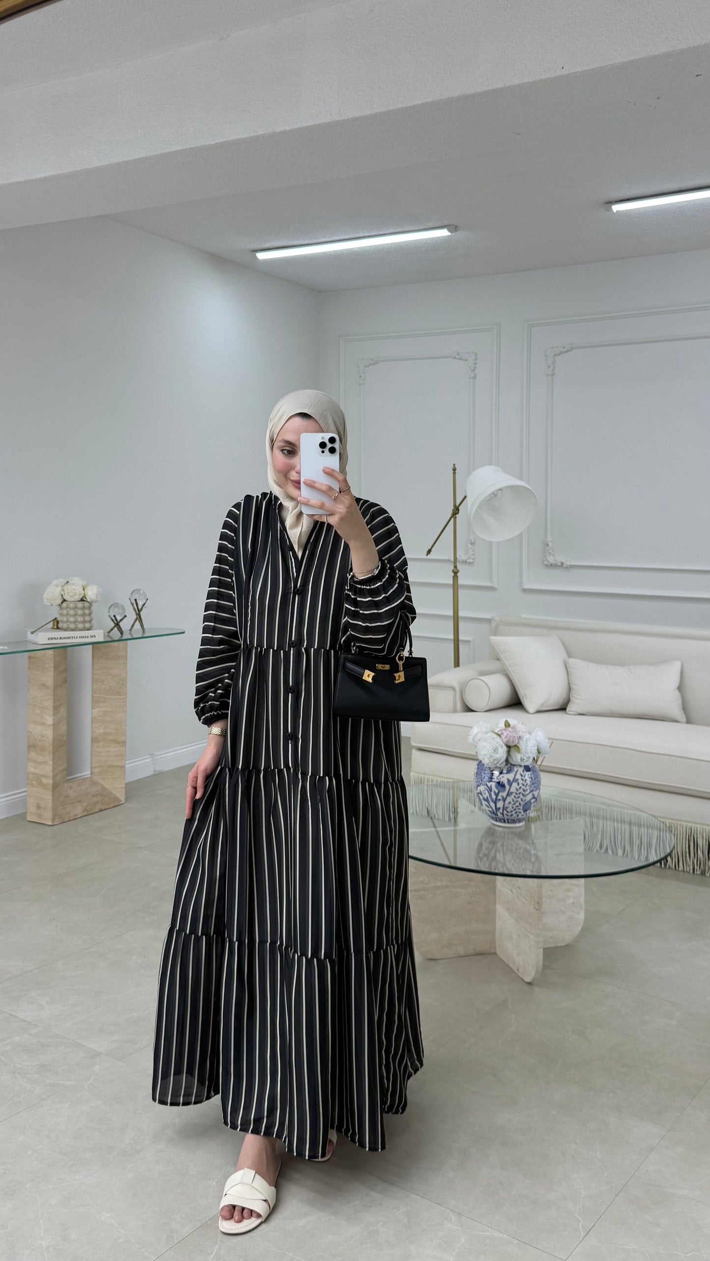 Striped boheme dress
