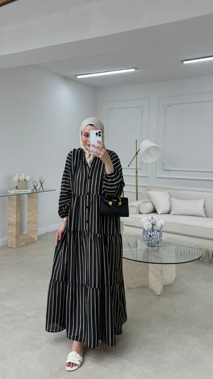 Striped boheme dress