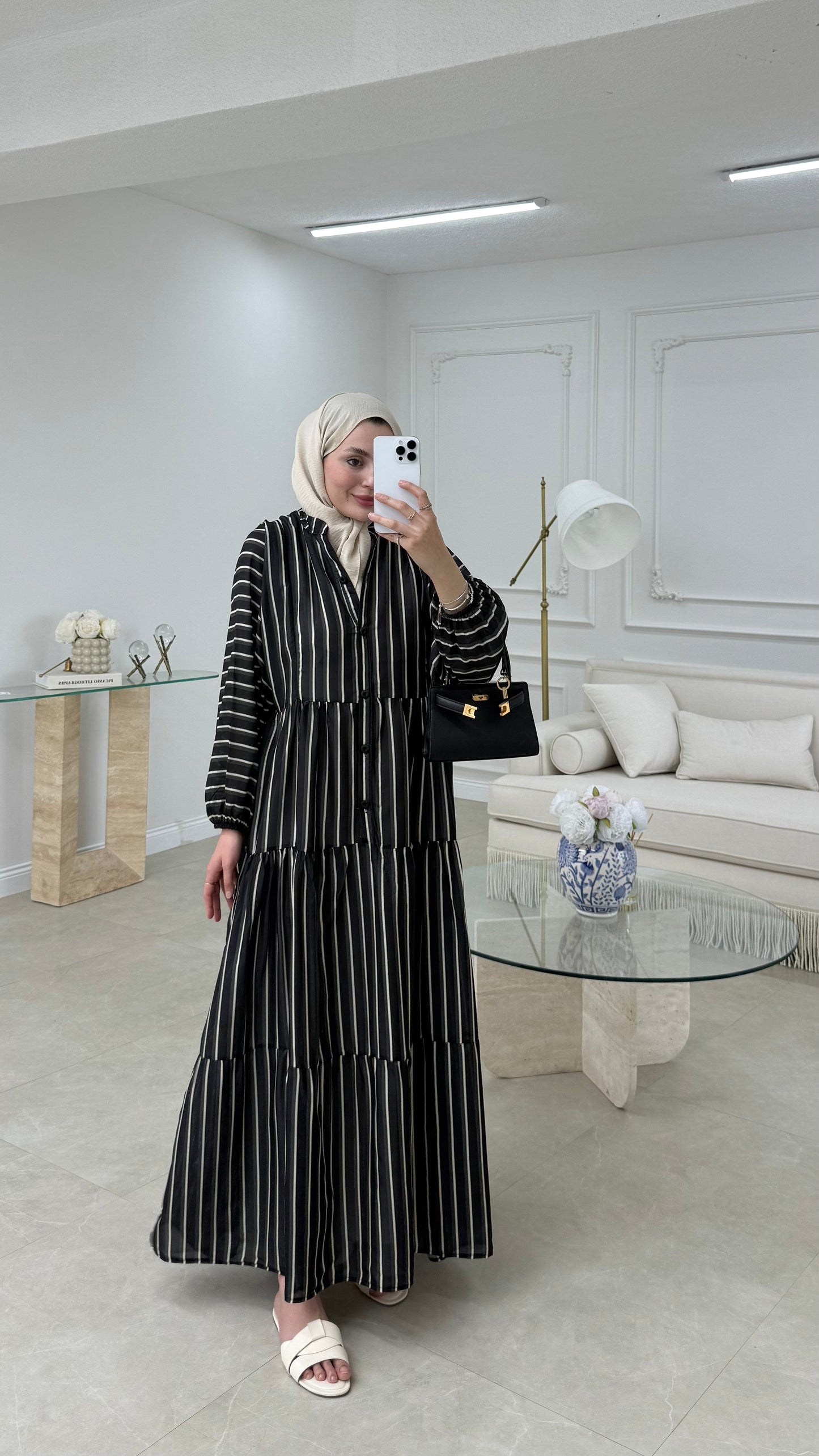 Striped boheme dress