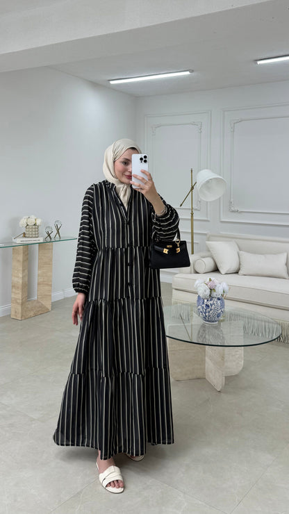 Striped boheme dress