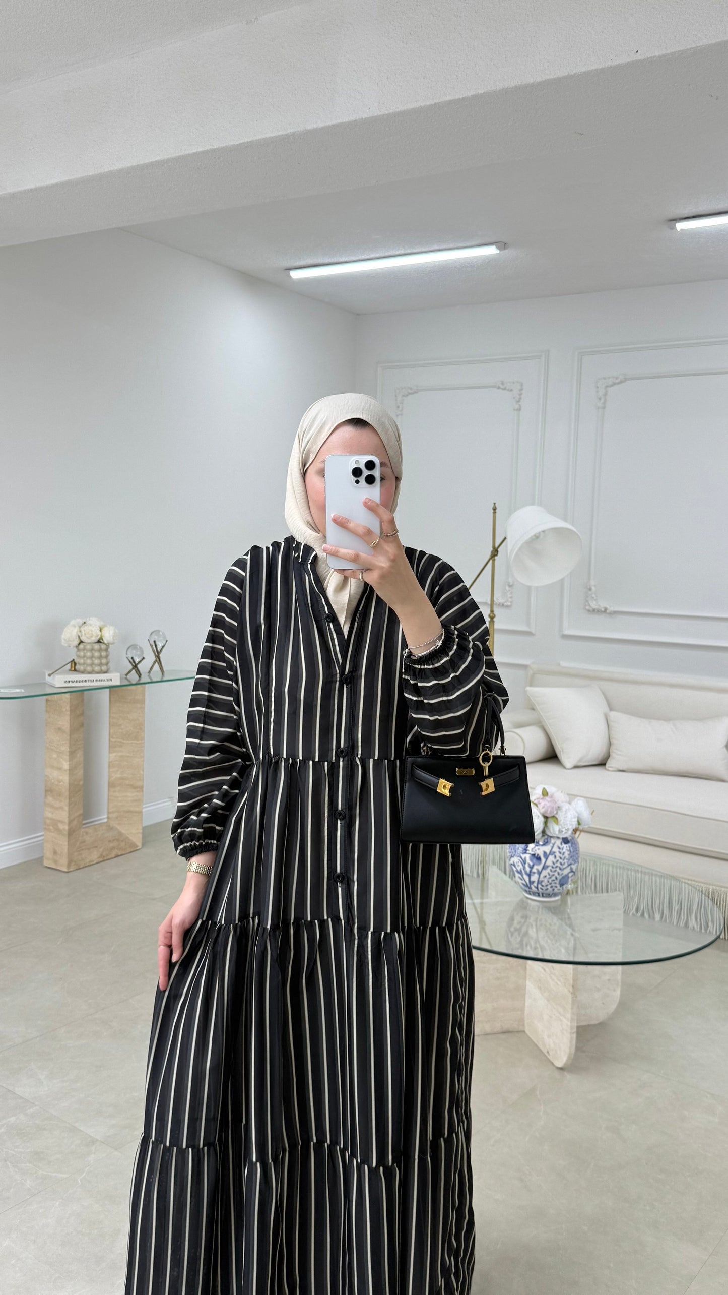 Striped boheme dress