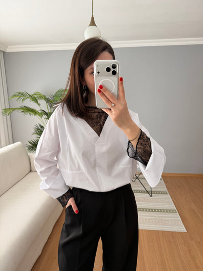 Shirt with Lace Details