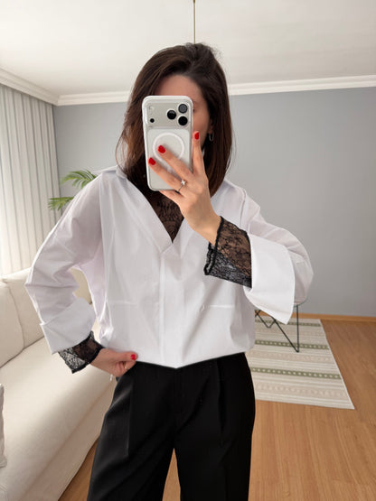 Shirt with Lace Details