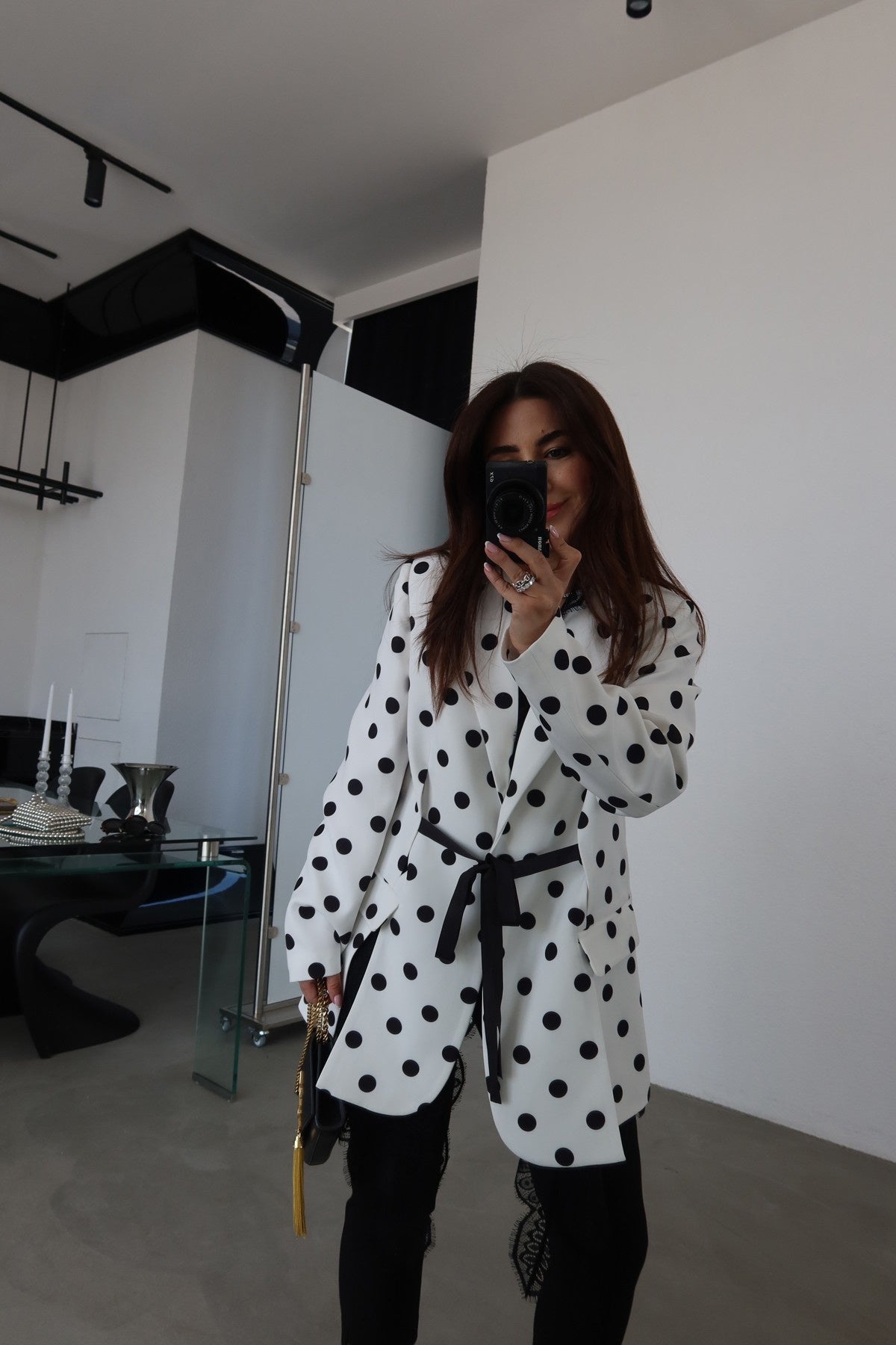 Polka Dot Jacket with Lace Details
