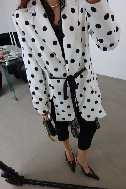 Polka Dot Jacket with Lace Details