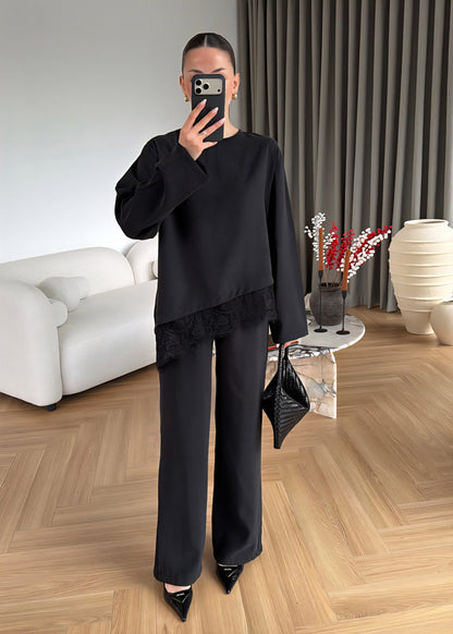 Lace Detail Tencel fabric co-ord Set