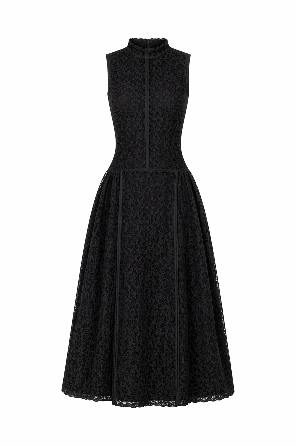 Black Premium Lace Dress with Trim