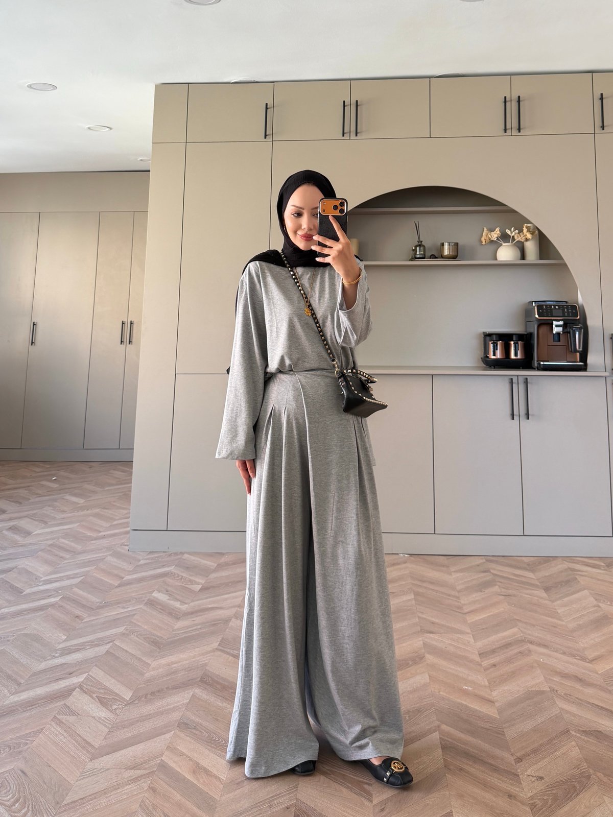 Delta cotton Trouser Suit - grey