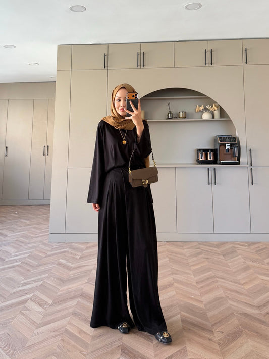 Delta cotton Trouser Suit - black