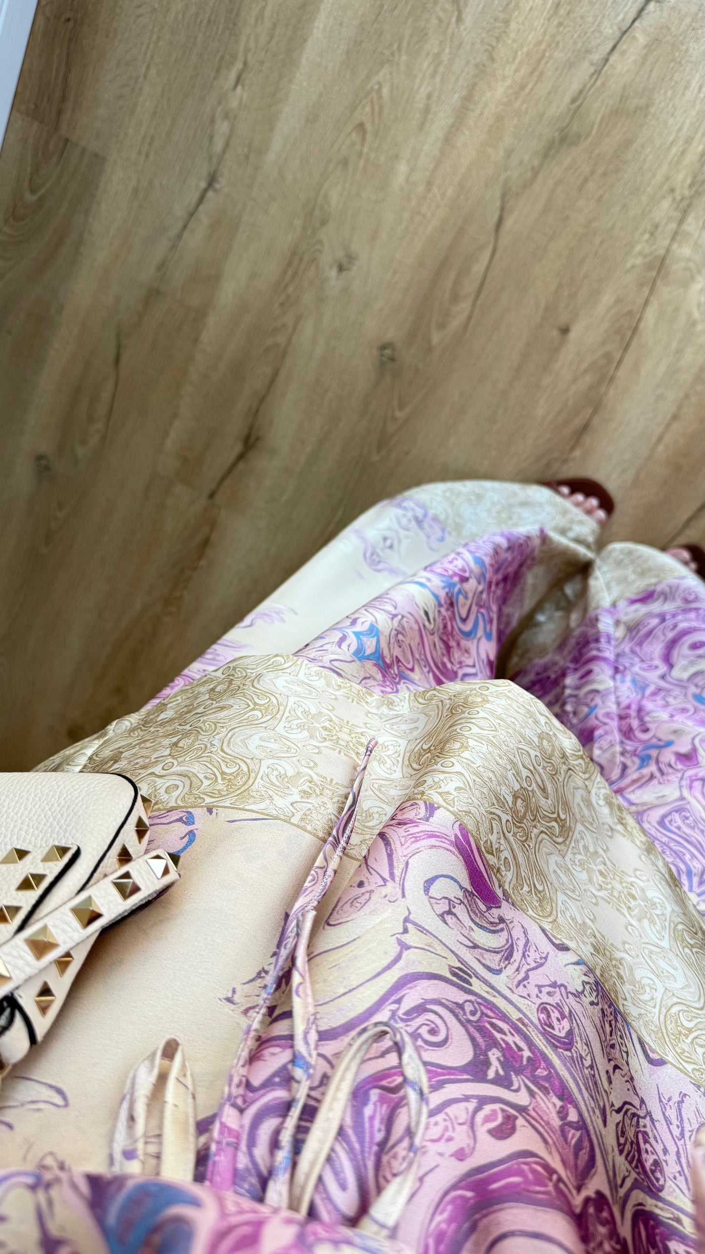 Printed satin set