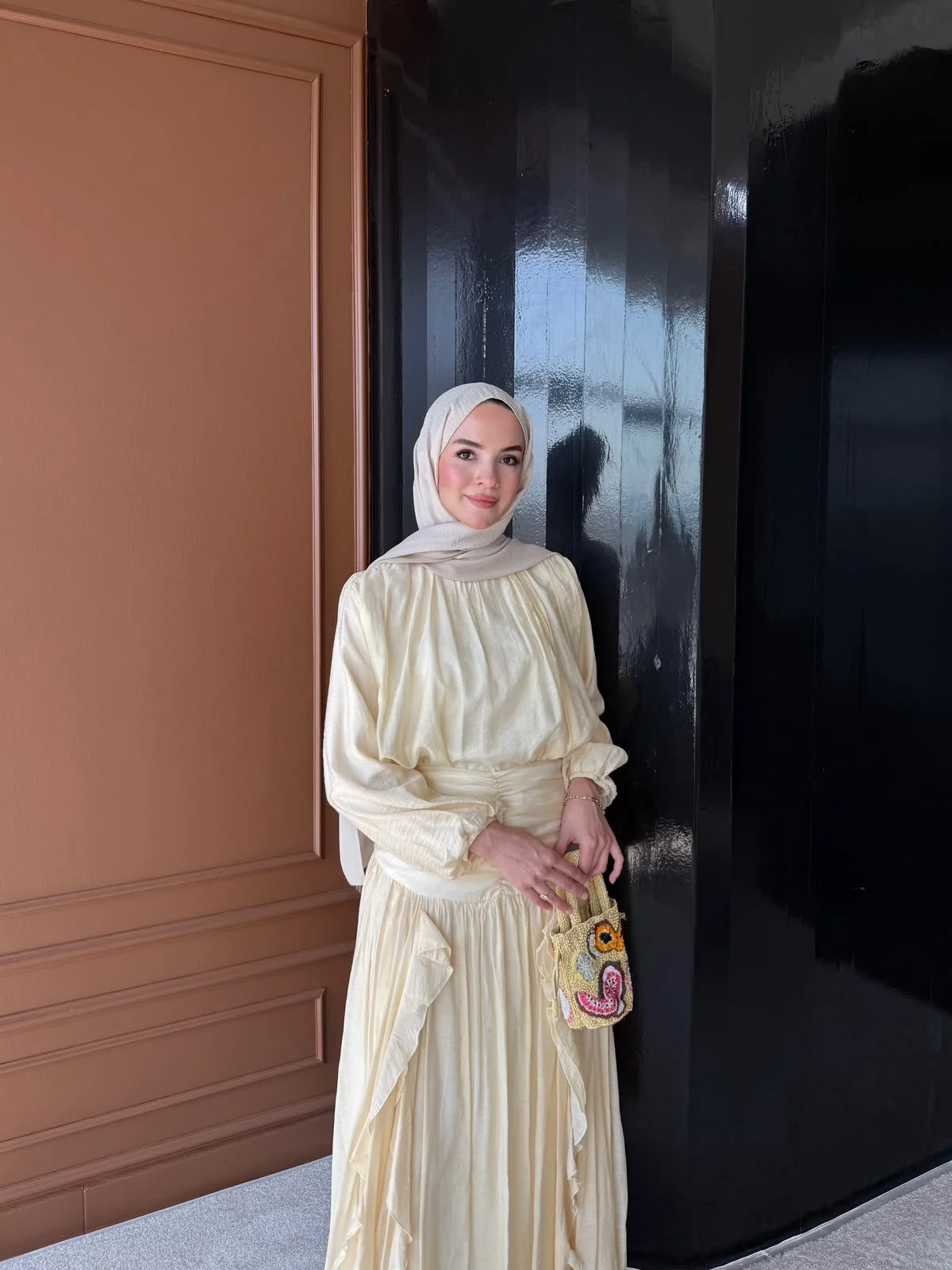 Blush Ruffle Blouse & Maxi Skirt Set - yellow