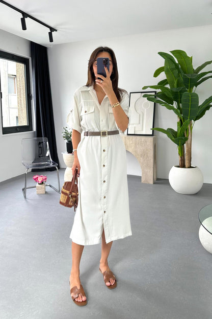 Tencel short sleeve dress