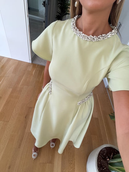 Dia Stone Detail Midi Dress - mint green