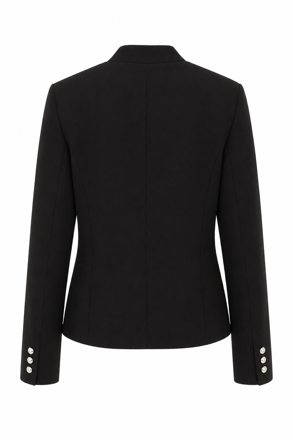 Stand collar silver buttons suit