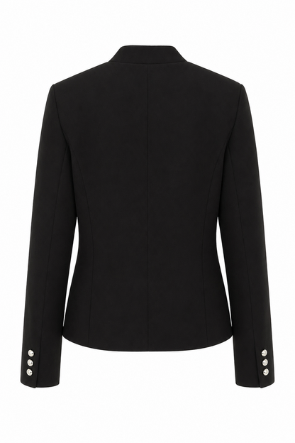 Stand collar silver buttons suit
