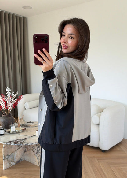 Contrast Oysho fabric tracksuit with Parachute Details
