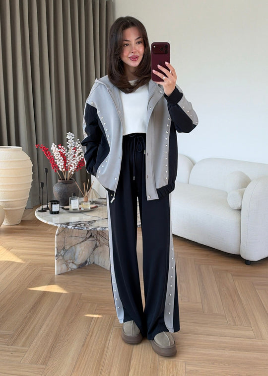 Contrast Oysho fabric tracksuit with Parachute Details