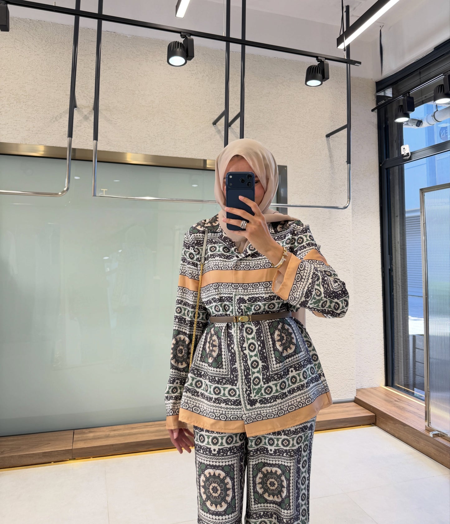 Printed satin co-ord set