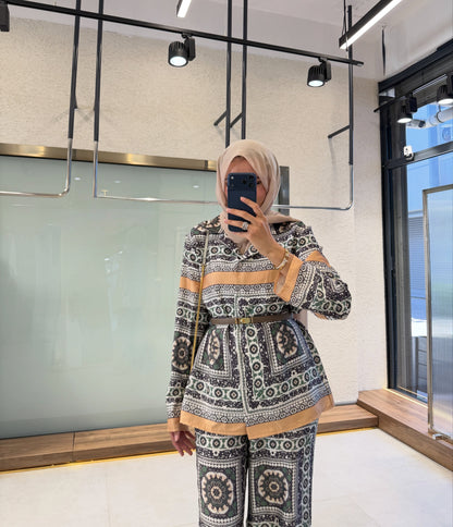 Printed satin co-ord set
