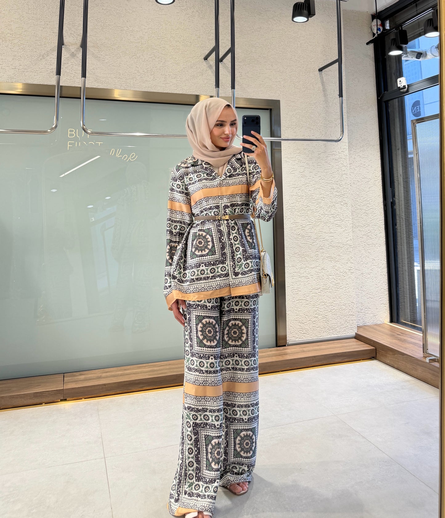 Printed satin co-ord set