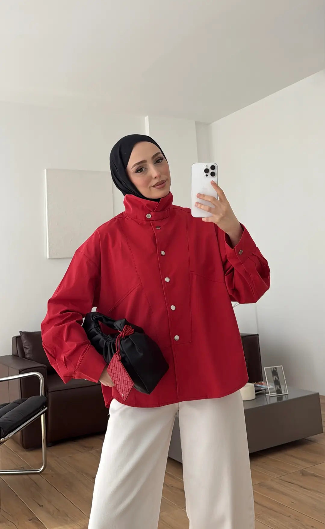 Botwing Snap Button Shirt RED