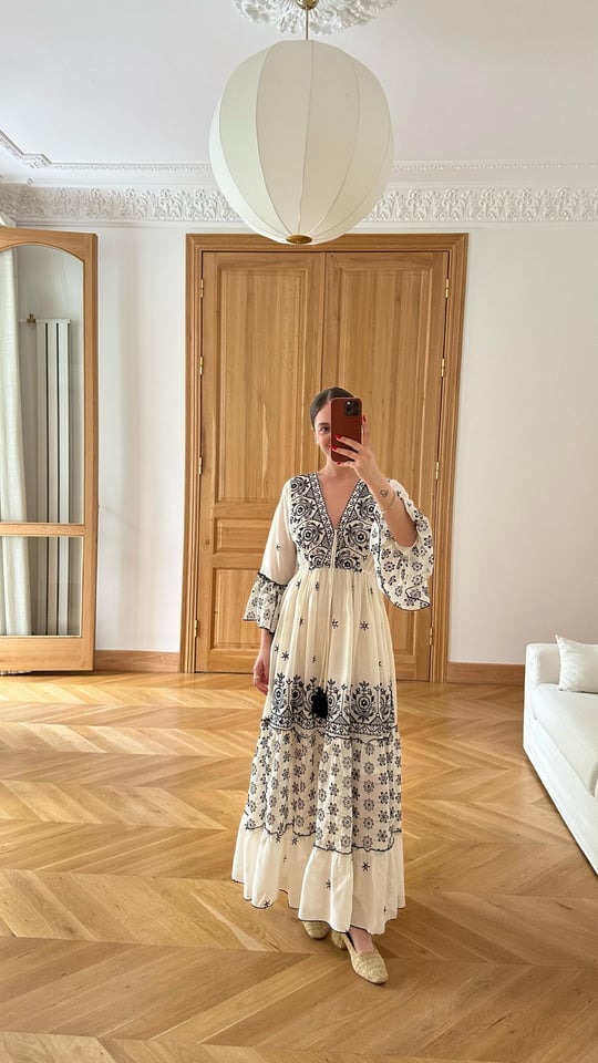 Boheme dress with embroidery details