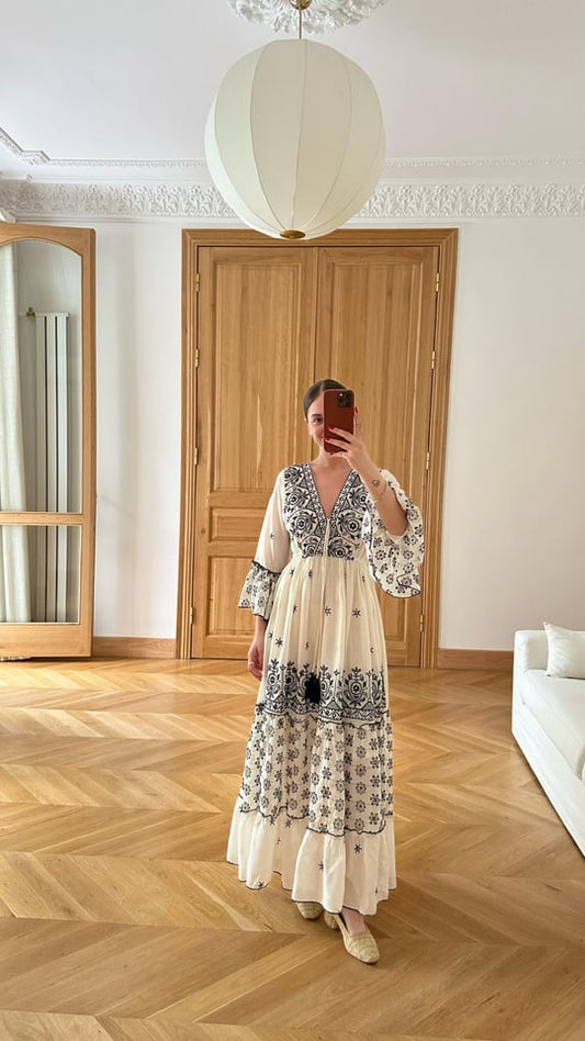 Boheme dress with embroidery details