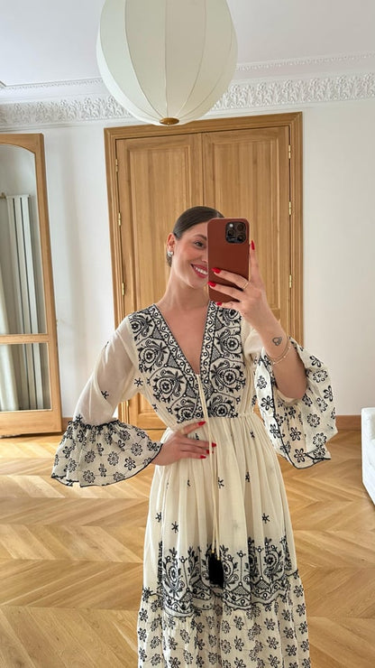 Boheme dress with embroidery details