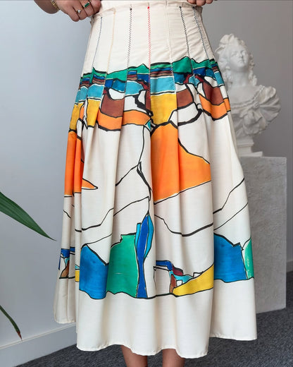 Printed boheme skirt