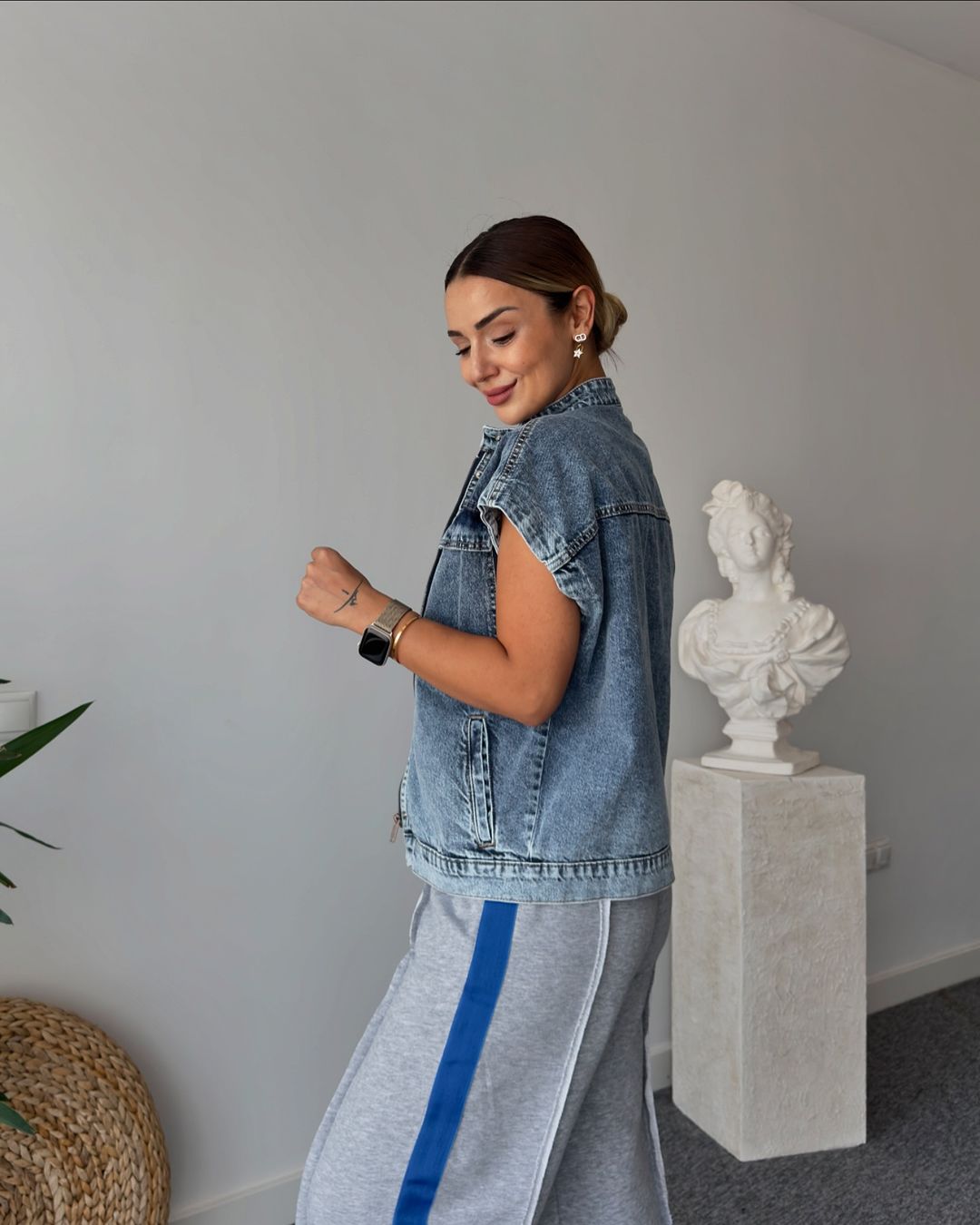 Oversize jeans vest
