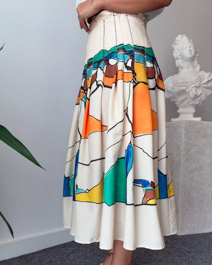 Printed boheme skirt
