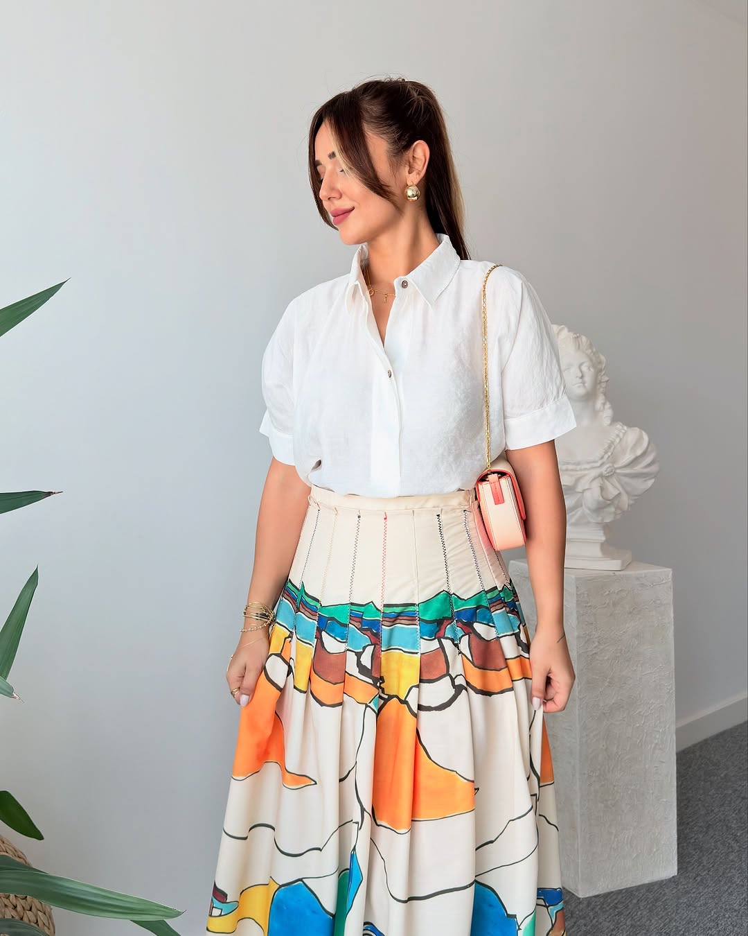 Printed boheme skirt
