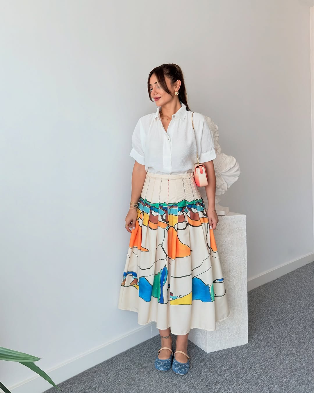 Printed boheme skirt