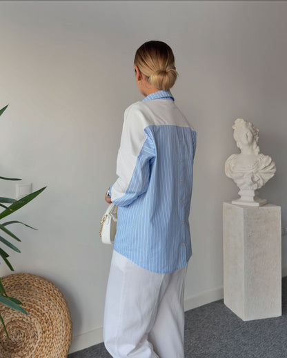 Sweatshirt with shirt details