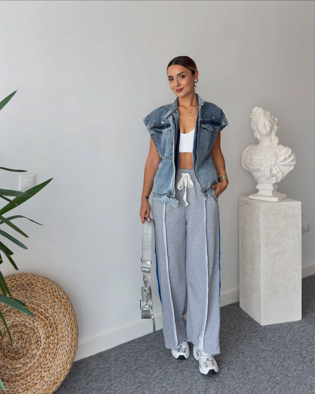 Oversize jeans vest
