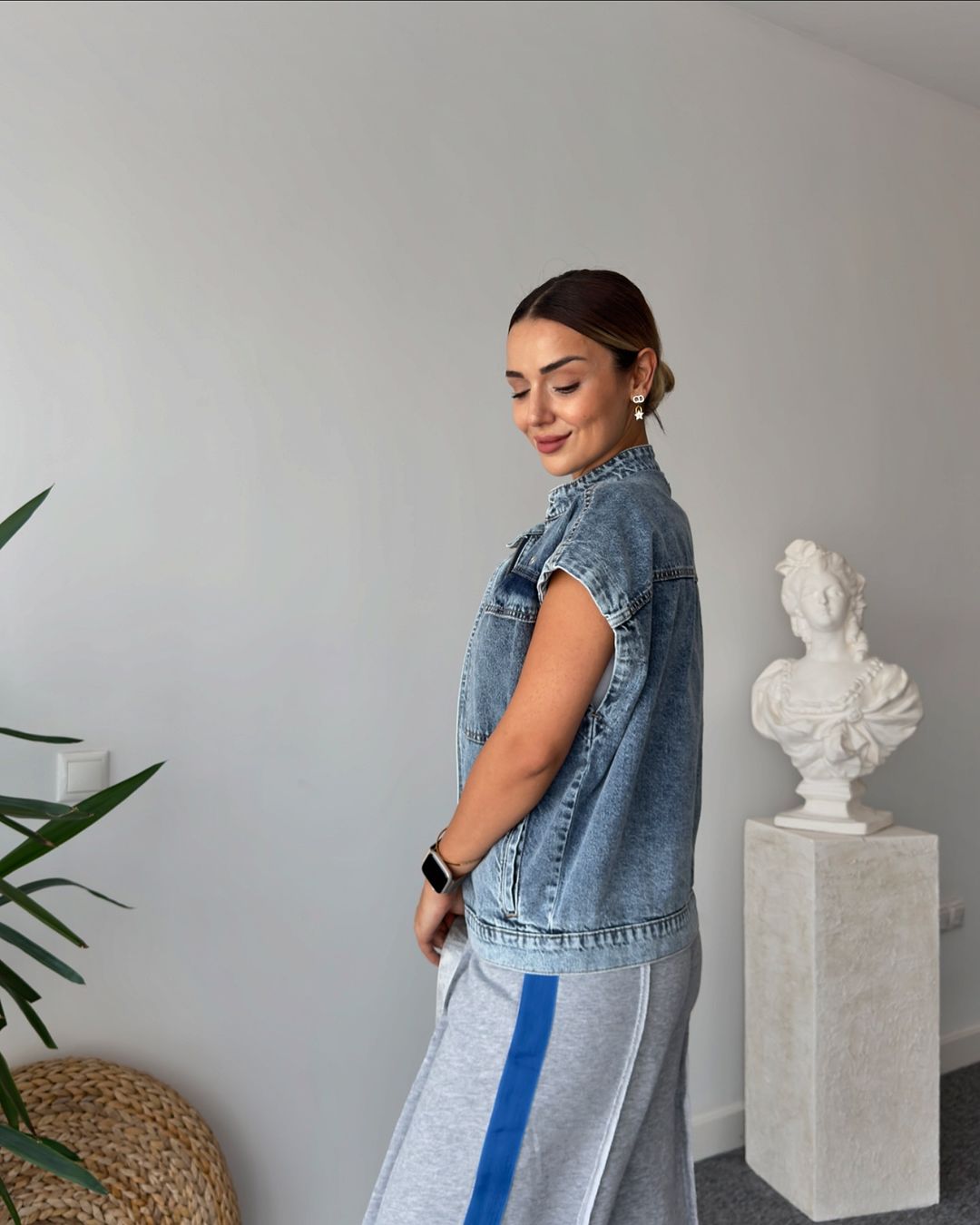 Oversize jeans vest