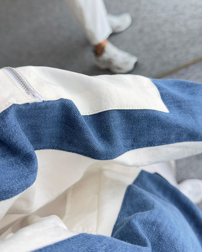 Jeans sweatshirt with waterproof details