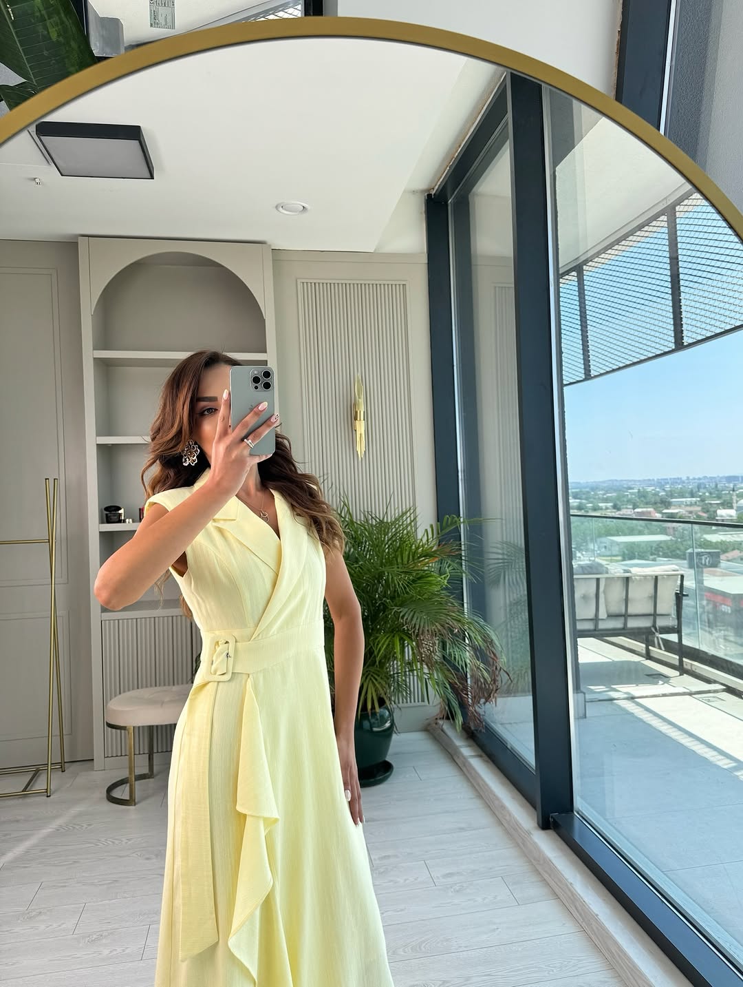 Linen belted dress