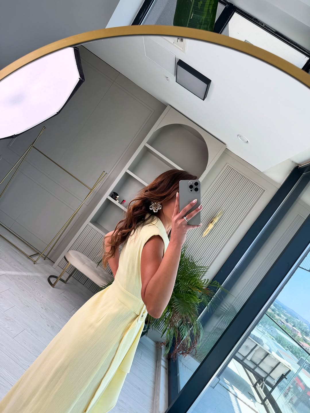 Linen belted dress