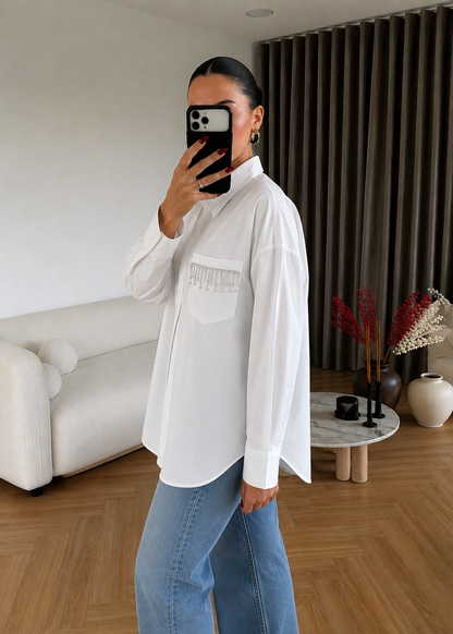 Shirt with strass details