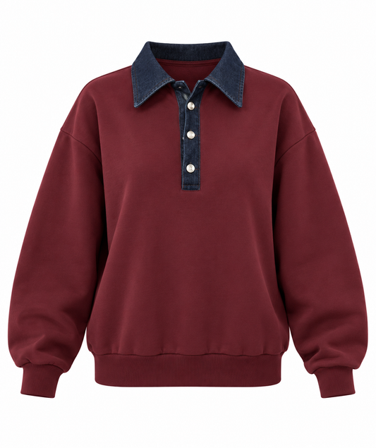 Premium quality sweatshirt with jeans details