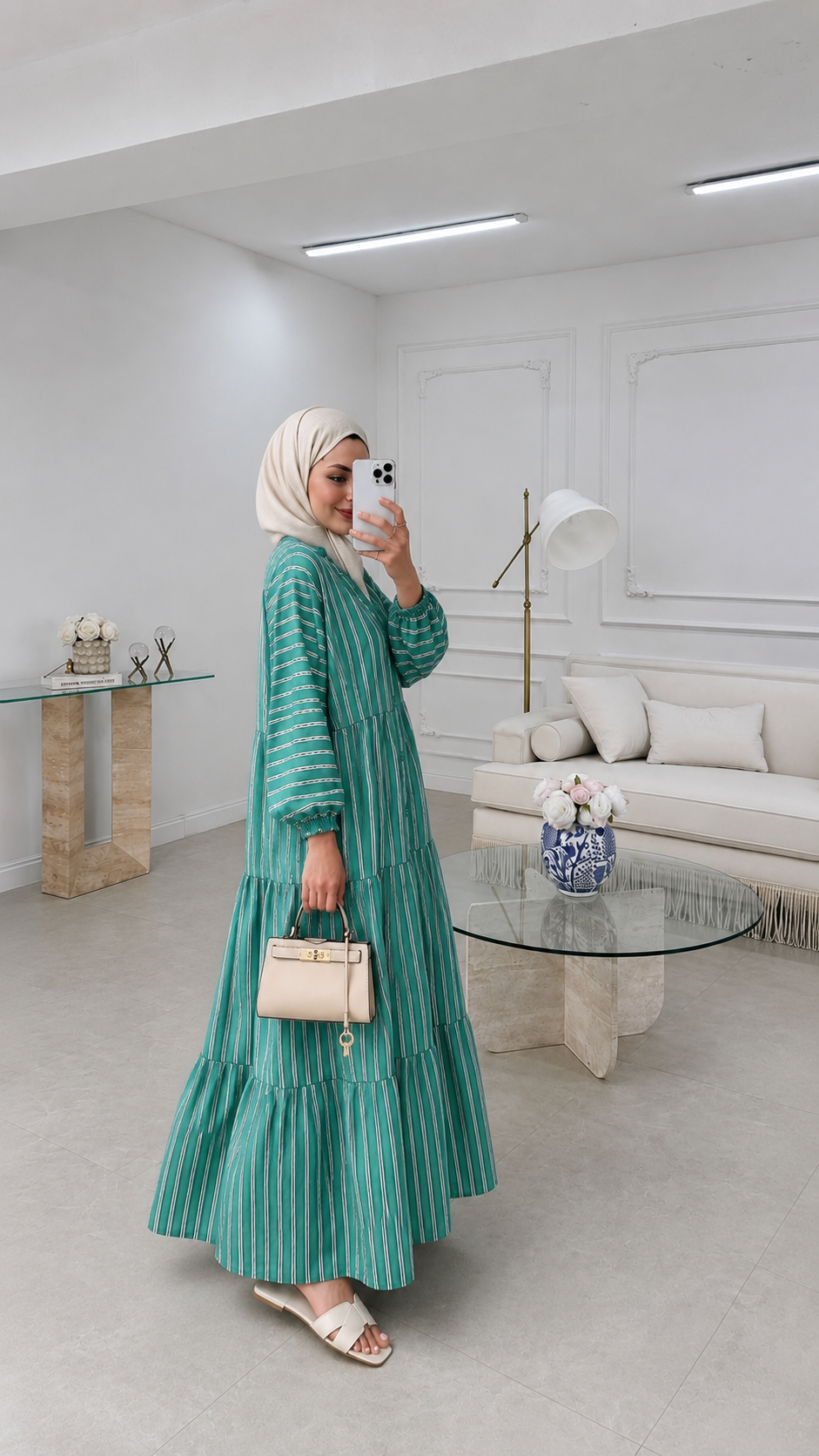 Striped boheme dress