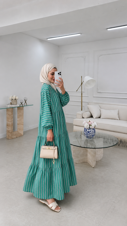 Striped boheme dress