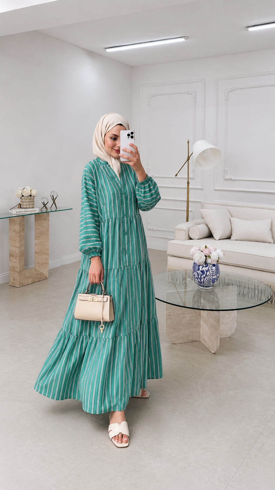 Striped boheme dress