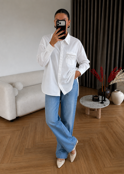 Shirt with strass details