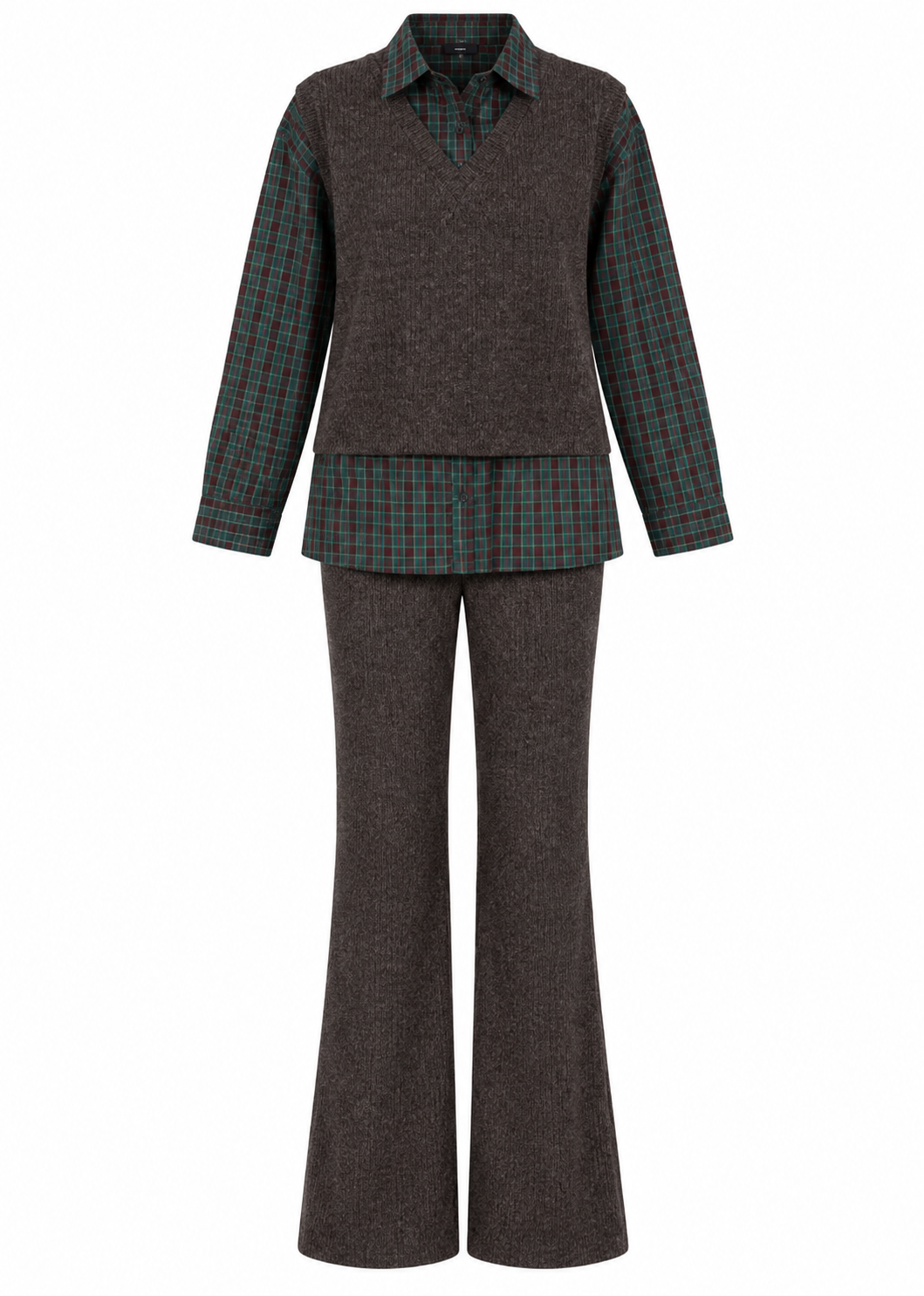 Shirt Detailed Knitted Trouser Set